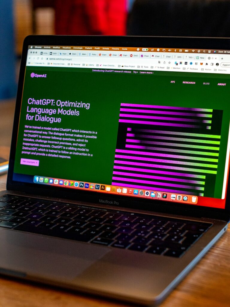 a laptop with ChatGPT open